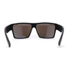 Mens Flat Top Sport Rectangle Horn Rim Sunglasses