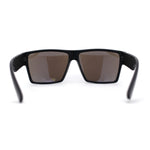 Mens Flat Top Sport Rectangle Horn Rim Sunglasses
