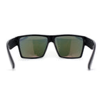 Mens Flat Top Sport Rectangle Horn Rim Sunglasses