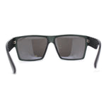 Mens Flat Top Sport Rectangle Horn Rim Sunglasses