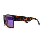 Mens Flat Top Sport Rectangle Horn Rim Sunglasses