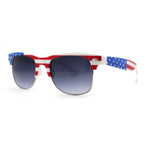 USA Flag Print Hipster Horn Half Rim Sunglasses
