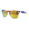 USA Flag Print Hipster Horn Half Rim Sunglasses