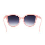 Womens Super Fem Trendy Subtle Oversize Cat Eye Horn Rim Sunglasses