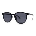 Mens Hipster Thin Plastic Round Horn Rim Gentlemens Sunglasses