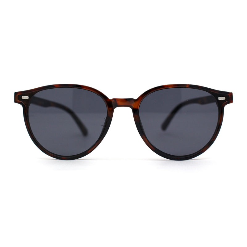 Mens Hipster Thin Plastic Round Horn Rim Gentlemens Sunglasses