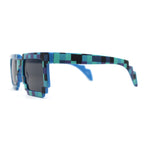 Kids Size Boys 8 bit Pixel Gamer Horn Rim Plastic Sunglasses