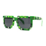 Kids Size Boys 8 bit Pixel Gamer Horn Rim Plastic Sunglasses