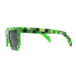 Kids Size Boys 8 bit Pixel Gamer Horn Rim Plastic Sunglasses