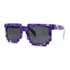 Kids Size Boys 8 bit Pixel Gamer Horn Rim Plastic Sunglasses