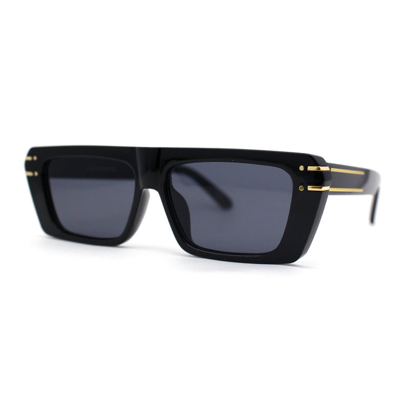 Retro Flat Top Mod Narrow Rectangular Fashion Sunglasses