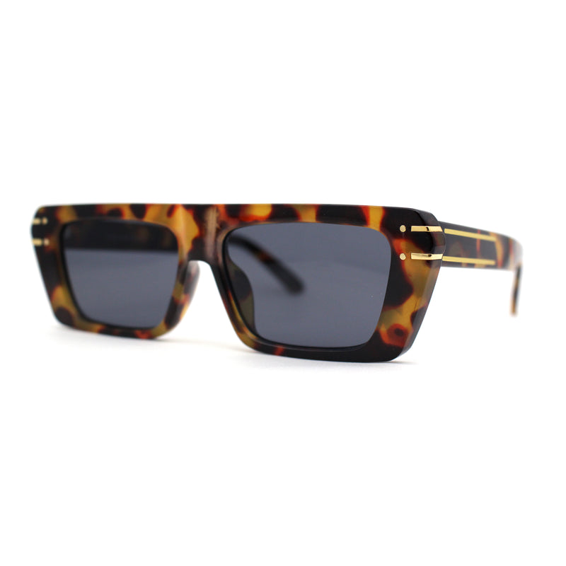 Retro Flat Top Mod Narrow Rectangular Fashion Sunglasses
