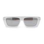 Retro Flat Top Mod Narrow Rectangular Fashion Sunglasses