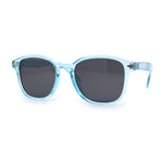 Pop Color Thin Plastic Rounded Rectangle Horn Rim Keyhole Sunglasses