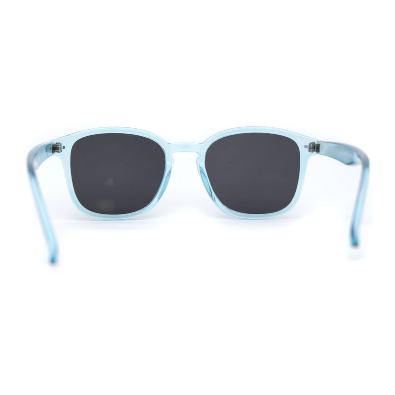 Pop Color Thin Plastic Rounded Rectangle Horn Rim Keyhole Sunglasses