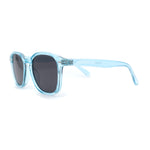 Pop Color Thin Plastic Rounded Rectangle Horn Rim Keyhole Sunglasses