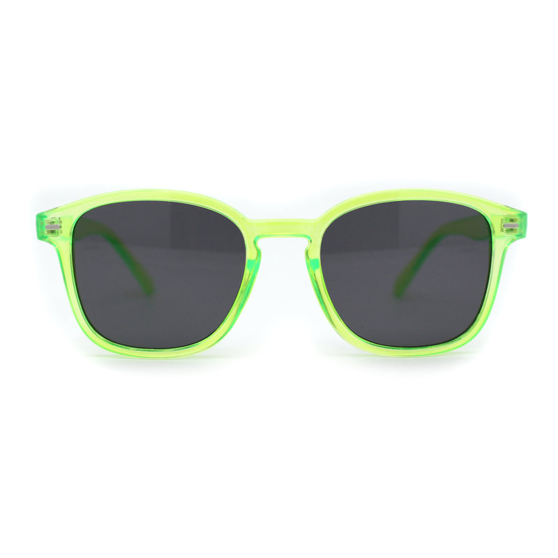 Pop Color Thin Plastic Rounded Rectangle Horn Rim Keyhole Sunglasses