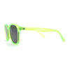 Pop Color Thin Plastic Rounded Rectangle Horn Rim Keyhole Sunglasses