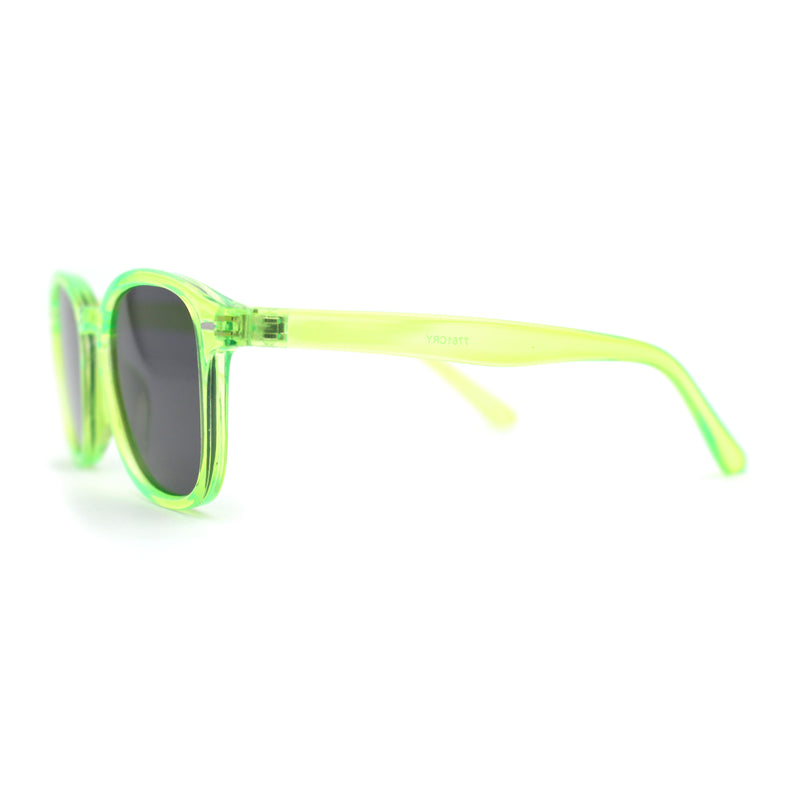 Pop Color Thin Plastic Rounded Rectangle Horn Rim Keyhole Sunglasses