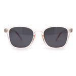 Pop Color Thin Plastic Rounded Rectangle Horn Rim Keyhole Sunglasses