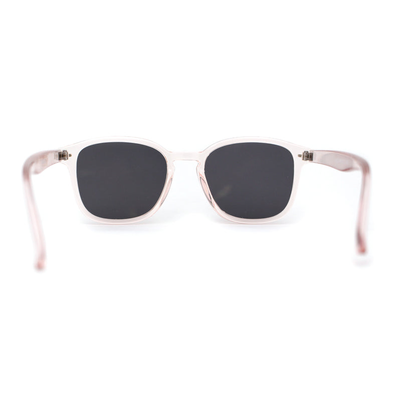 Pop Color Thin Plastic Rounded Rectangle Horn Rim Keyhole Sunglasses