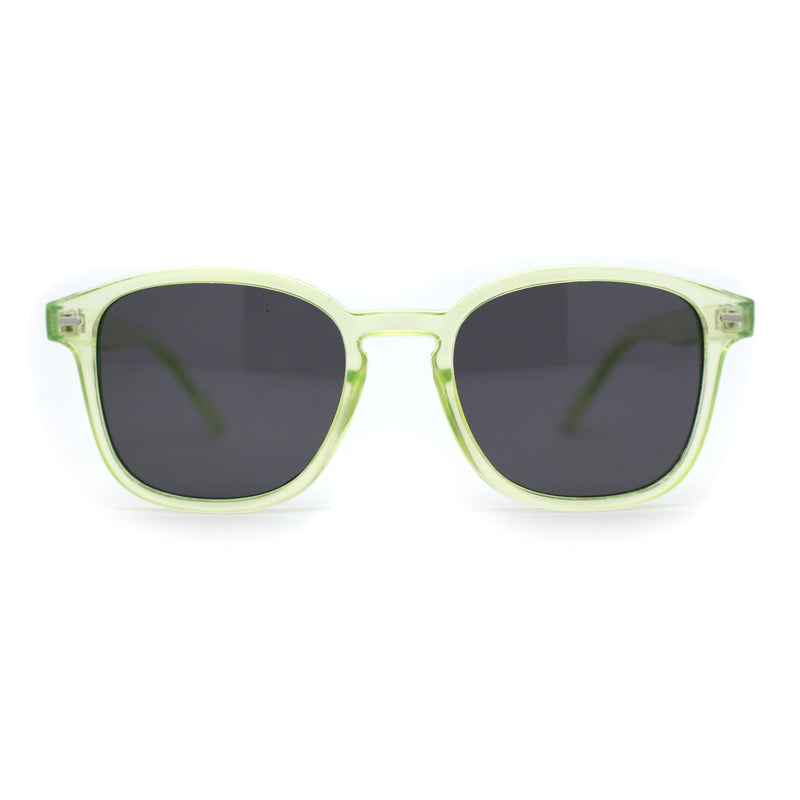 Pop Color Thin Plastic Rounded Rectangle Horn Rim Keyhole Sunglasses