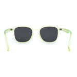 Pop Color Thin Plastic Rounded Rectangle Horn Rim Keyhole Sunglasses