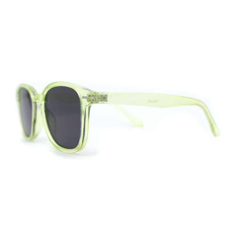 Pop Color Thin Plastic Rounded Rectangle Horn Rim Keyhole Sunglasses