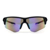 Mens Color Mirror Lens Half Rim Sport Wrap Around Sunglasses