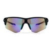 Mens Color Mirror Lens Half Rim Sport Wrap Around Sunglasses