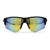 Mens Color Mirror Lens Half Rim Sport Wrap Around Sunglasses