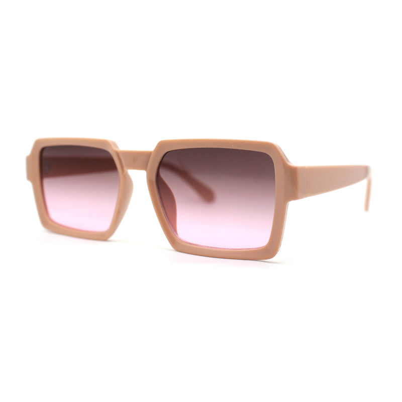 Mod Thin Plastic Squared Horned Sunglasses