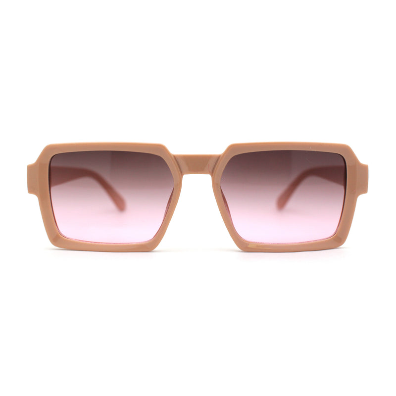 Mod Thin Plastic Squared Horned Sunglasses