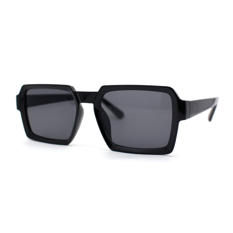 Mod Thin Plastic Squared Horned Sunglasses