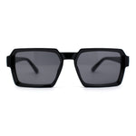 Mod Thin Plastic Squared Horned Sunglasses
