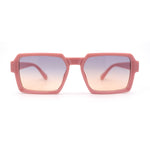 Mod Thin Plastic Squared Horned Sunglasses