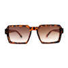 Mod Thin Plastic Squared Horned Sunglasses