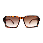 Mod Thin Plastic Squared Horned Sunglasses