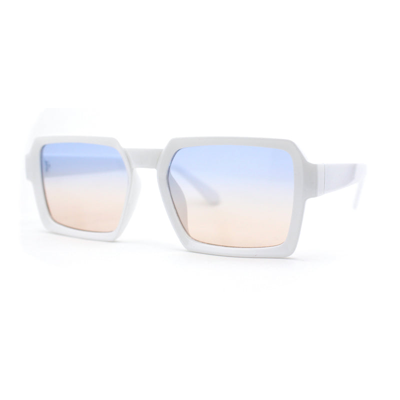 Mod Thin Plastic Squared Horned Sunglasses