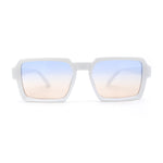 Mod Thin Plastic Squared Horned Sunglasses