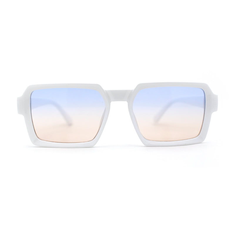 Mod Thin Plastic Squared Horned Sunglasses