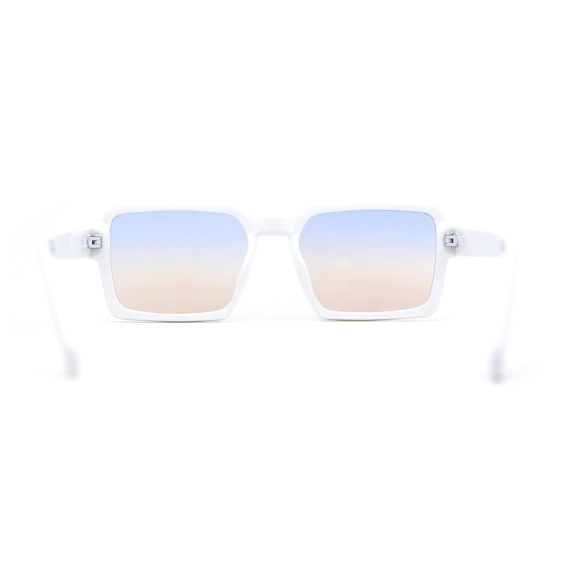 Mod Thin Plastic Squared Horned Sunglasses