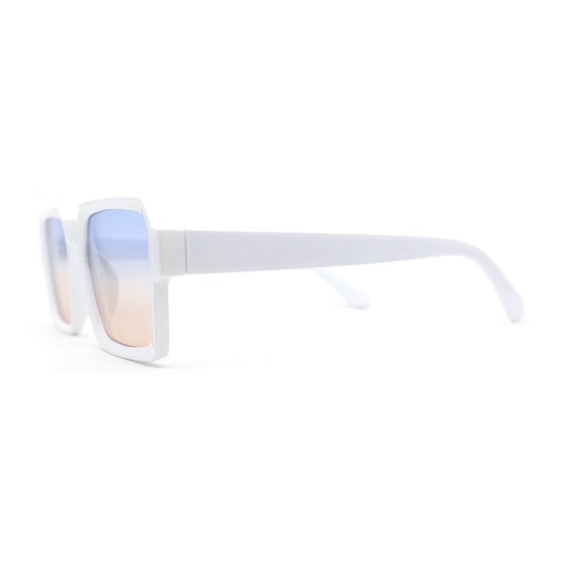 Mod Thin Plastic Squared Horned Sunglasses