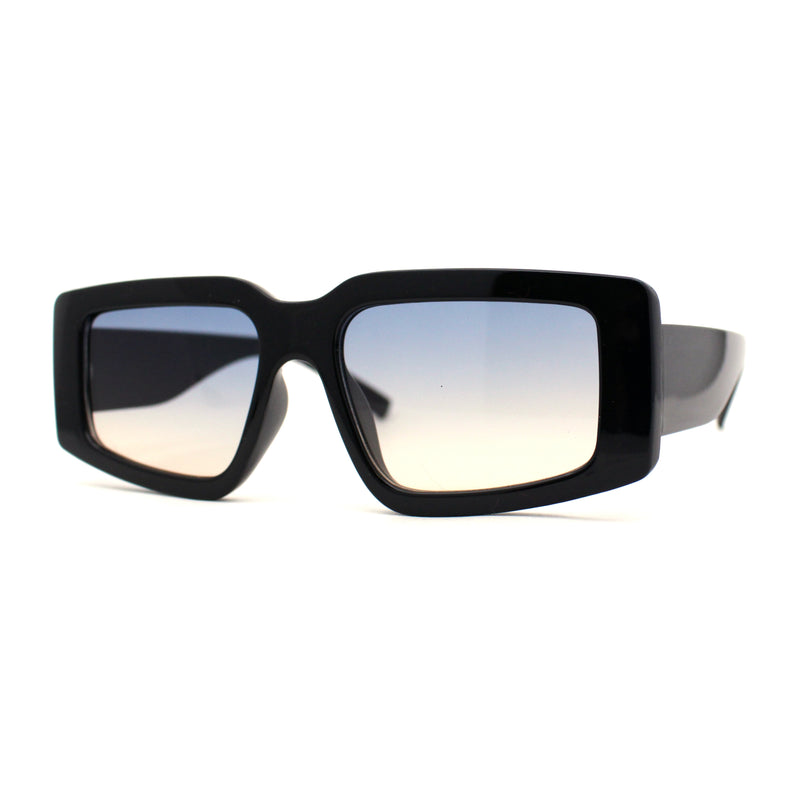 Mod Narrow Tapered Rectangle Thick Temple Sunglasses