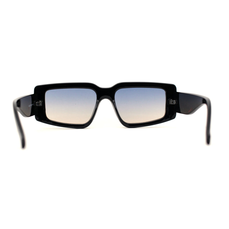 Mod Narrow Tapered Rectangle Thick Temple Sunglasses