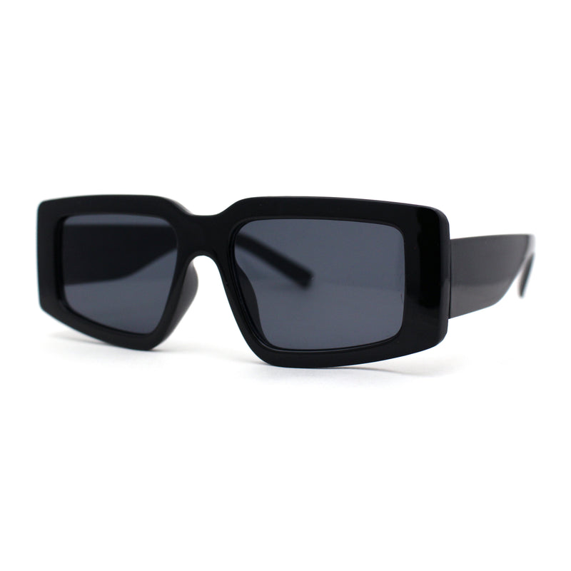 Mod Narrow Tapered Rectangle Thick Temple Sunglasses