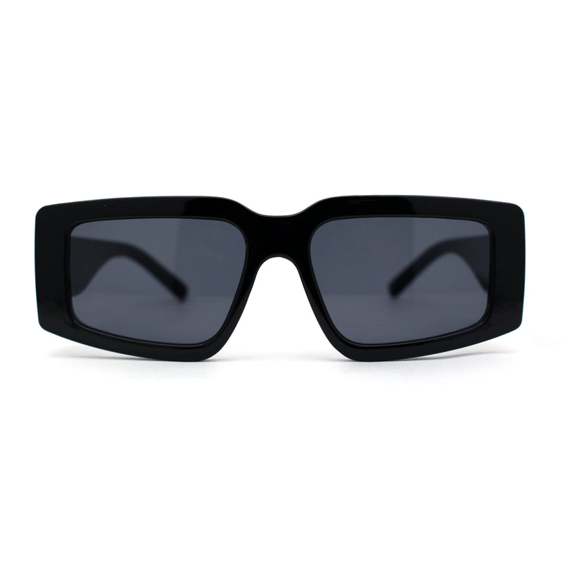 Mod Narrow Tapered Rectangle Thick Temple Sunglasses