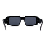 Mod Narrow Tapered Rectangle Thick Temple Sunglasses