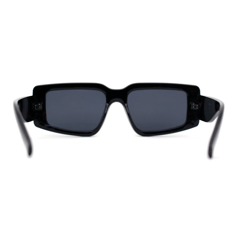 Mod Narrow Tapered Rectangle Thick Temple Sunglasses