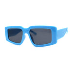 Mod Narrow Tapered Rectangle Thick Temple Sunglasses
